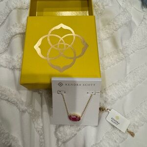 Kendra Scott Fuchsia Necklace with Gold Chain